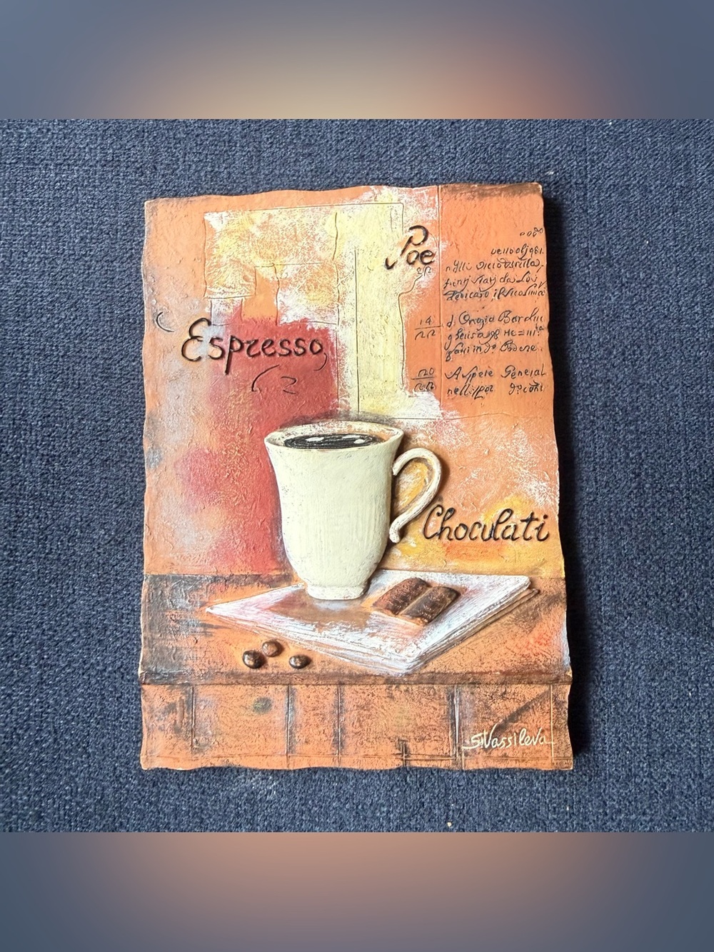 Signed by S. Vassileva Coffee Design Tiles Kitchen Design 3D